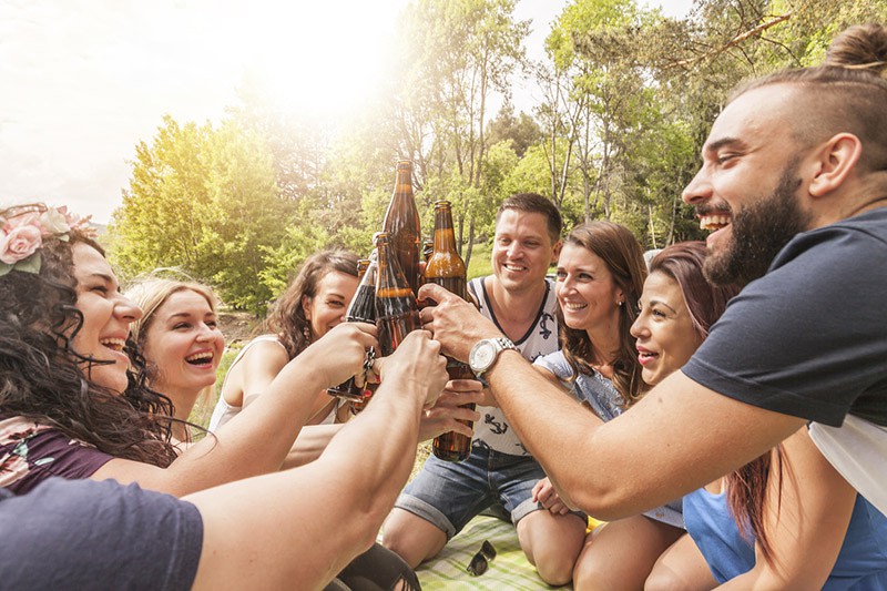 Friends enjoying beer